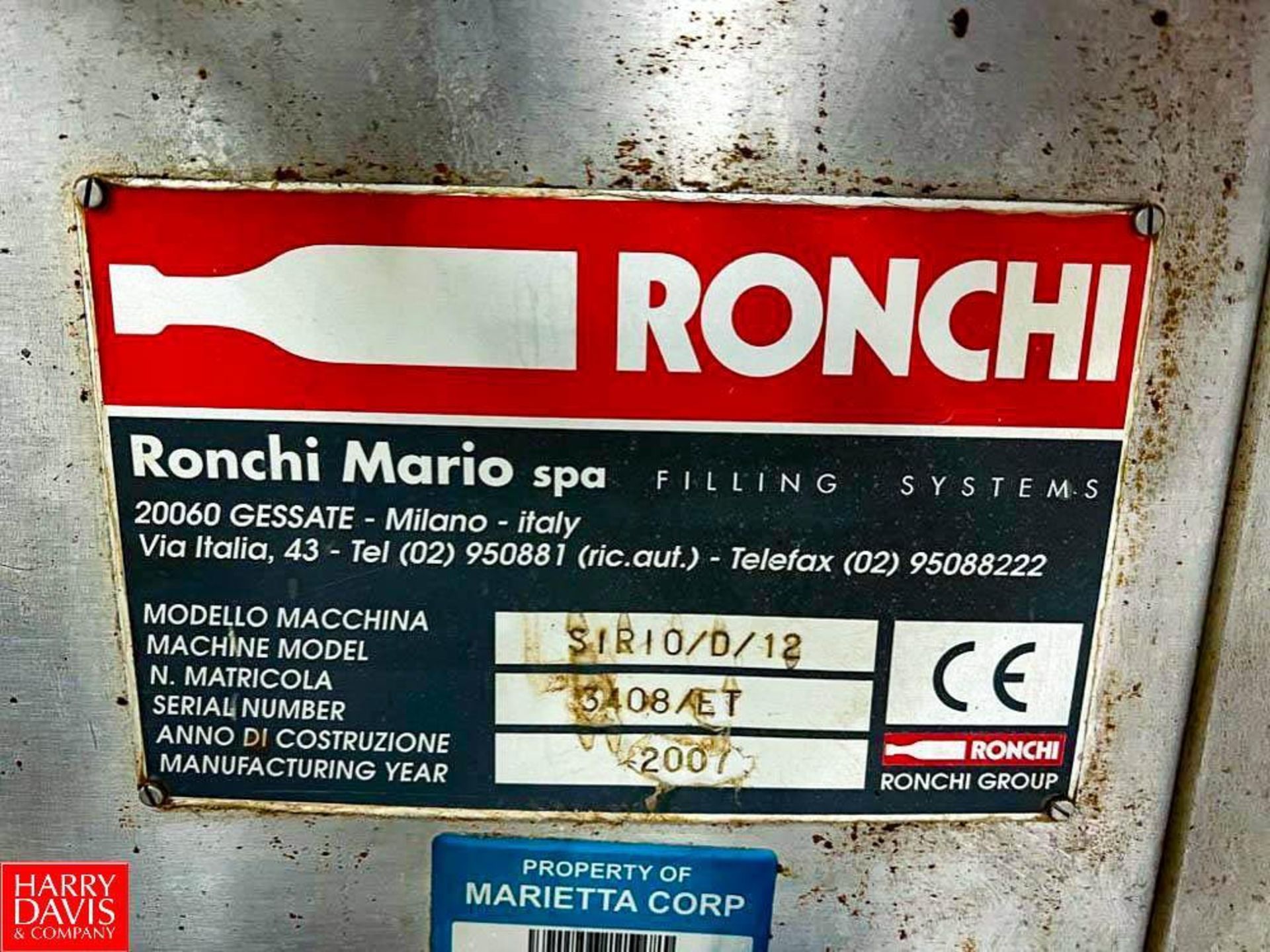 Ronchi 12-Valve Depucker, Model: SIRO/D/12, S/N: 3408/ET with T Group Cap Sorter and Ronchi Cap Elev - Image 4 of 4
