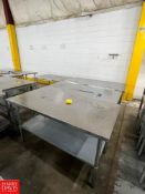 S/S Tables with Shelves, Dimensions = up to 5' x 30" - Rigging Fee: $200