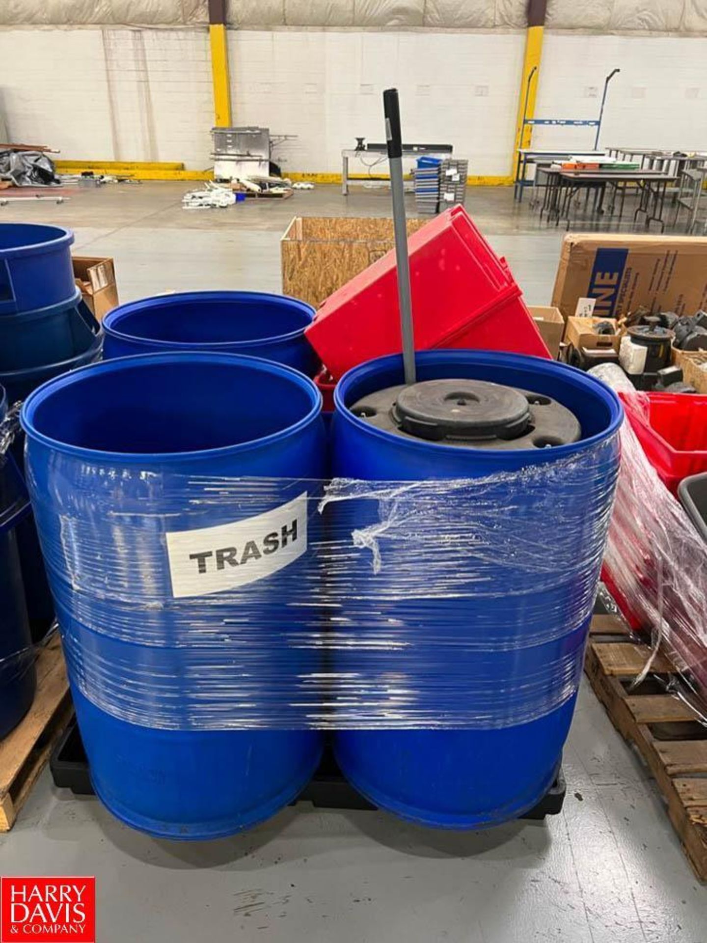 Assorted Trash Cans, Mops and Buckets, Brooms, Dust Pans, 5 Gallon Buckets, Recycling and Storage Bi - Image 3 of 15
