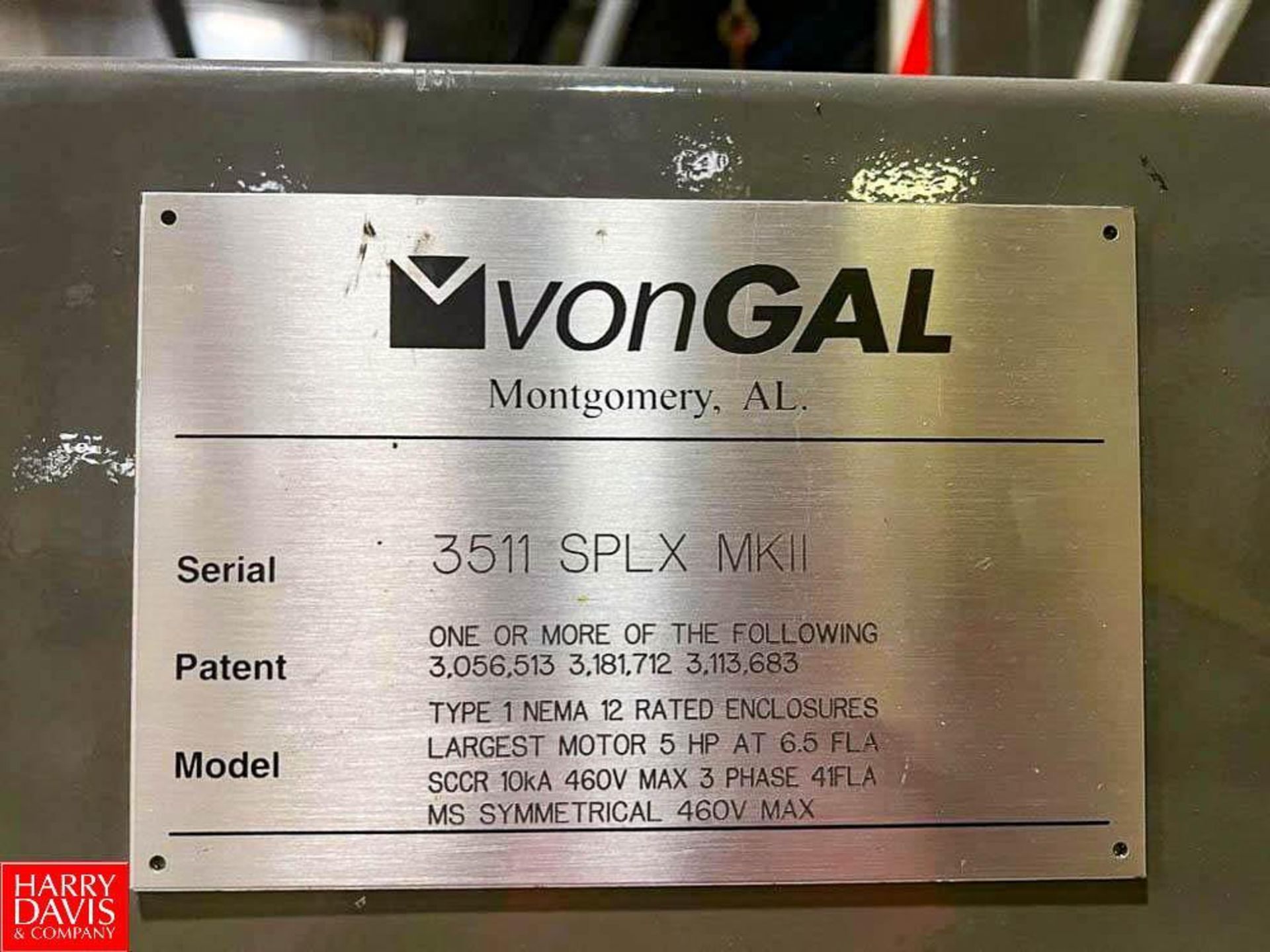 vonGAL Palletizer, S/N: 3511 SPLX MKII with Platform, Stairs, Handrail, Allen-Bradley SLC 5/05 CPU w - Image 2 of 6