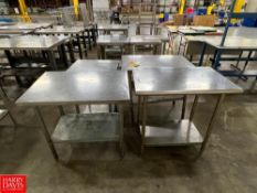 S/S Tables with Shelves, Dimensions = up to 3' x 2' - Rigging Fee: $100