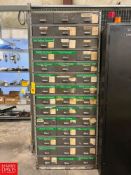 Assorted Caster Wheels, Conveyor Sprockets, Rubber Bumpers, Conveyor Hardware and 42-Drawer Parts Ca