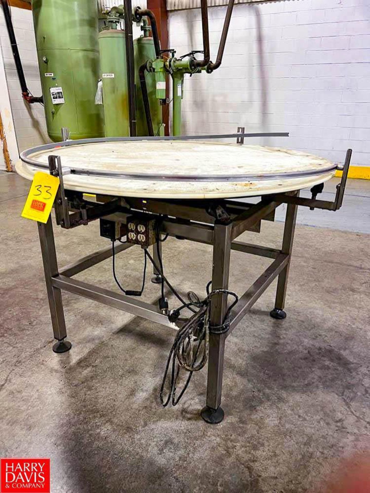 S/S Framed Rotary Table with Drive and Controls, Dimensions = 60" Diameter - Rigging Fee: $150