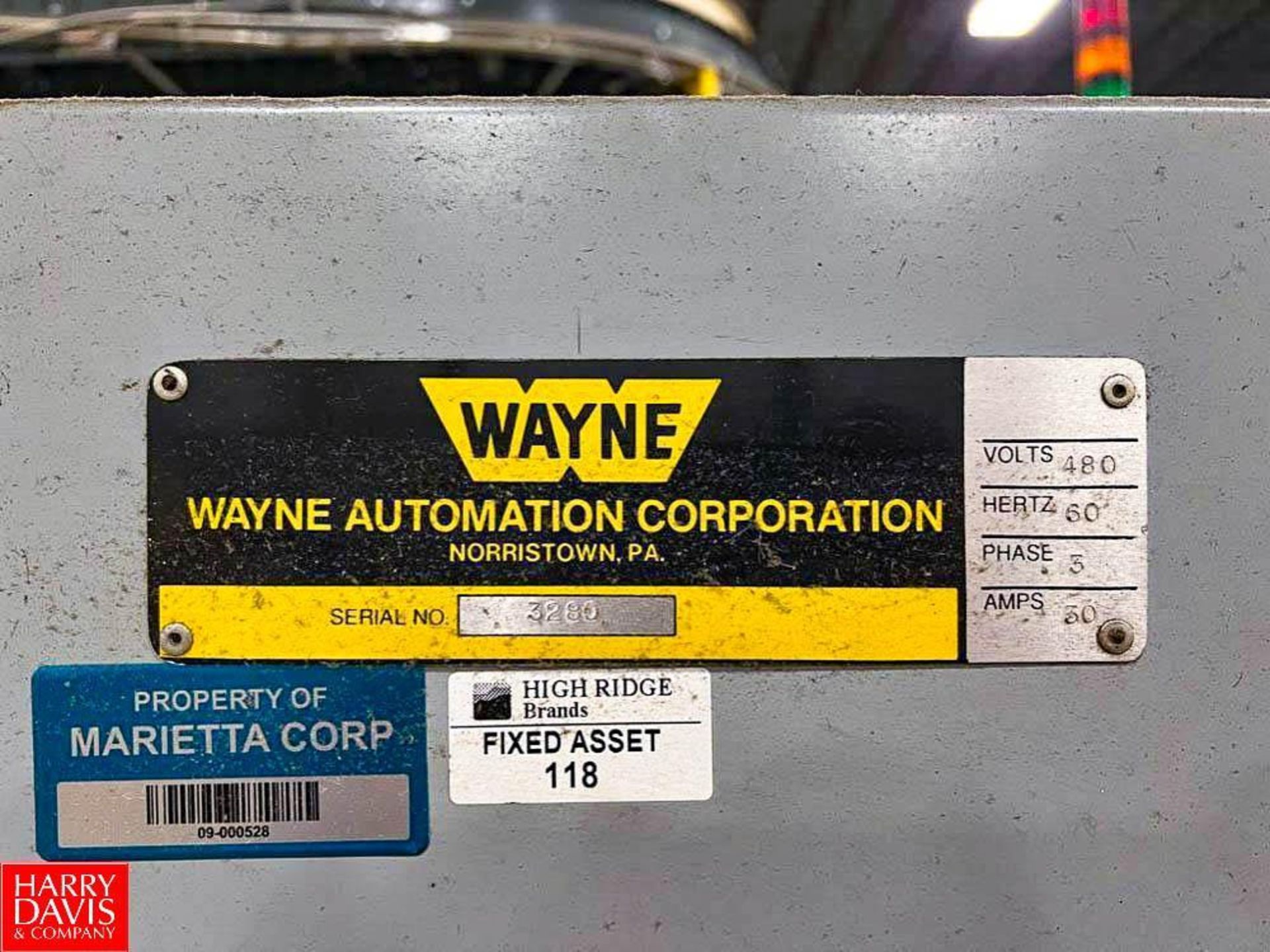 Wayne Automation Corporation Carton Erector, S/N: 3280 with Allen-Bradley PanelView Plus 1000 Touch - Image 3 of 5