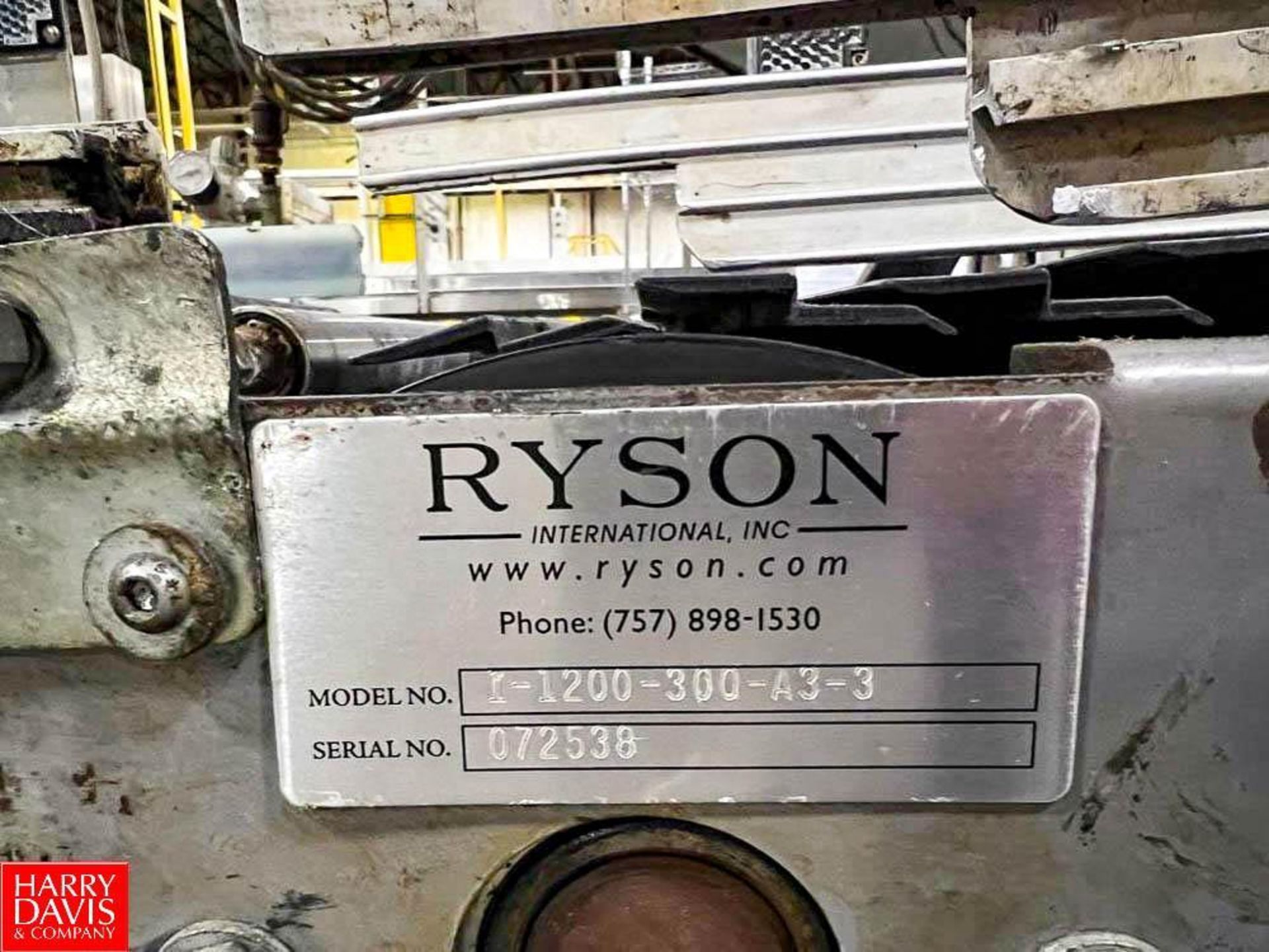 Ryson Spiral Conveyor with Elevator, Model: 1-1200-300-A3-3, S/N: 72538, Dimensions = 9' Drop x 12" - Image 2 of 2