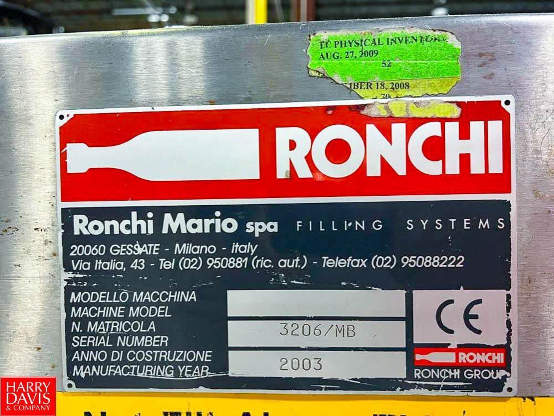 Ronchi 40-Valve Filler/16-Valve Capper, Model: Exacta/R/40/16, S/N: 3206/MB with T Group Cap Feeder, - Image 6 of 7