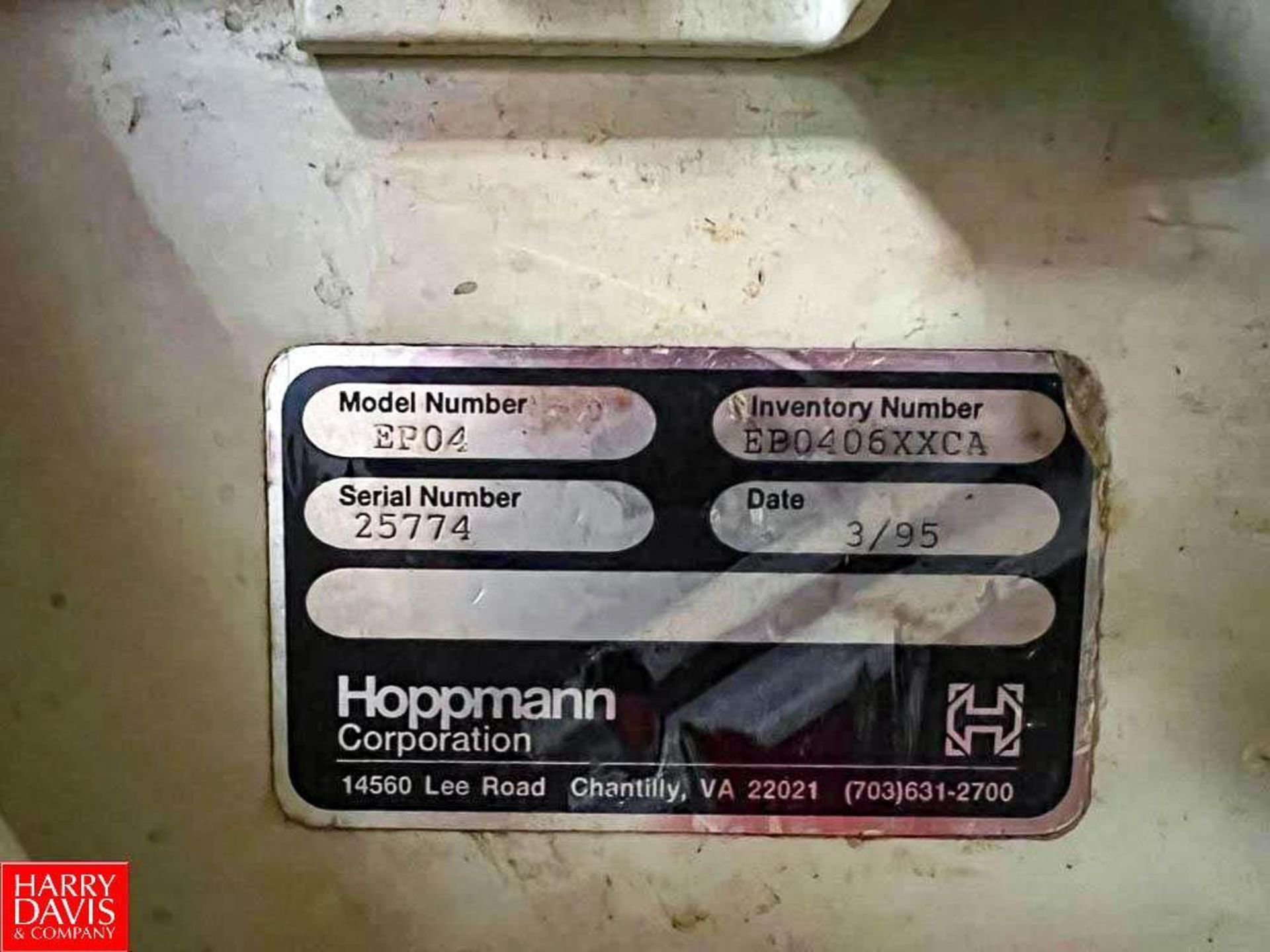 Hoppmann Corporation S/S Cap Elevator, Model: EP04, S/N: 25774 - Rigging Fee: $350 - Image 2 of 2