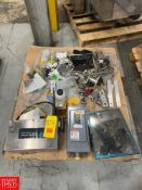 Teledyne Taptone Package Inspection System Head, Square D Safety Switch, Assorted Conveyor Parts and