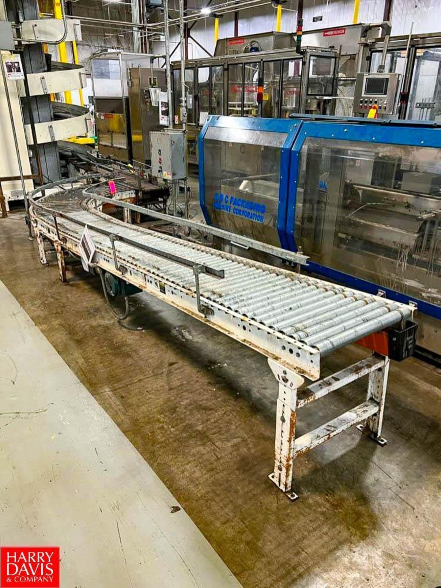 (2) Sections Roller Conveyor, Dimensions = 18' x 20" (Gravity-Fed 90°) and 6' x 14" (Subject to Bulk - Image 2 of 2