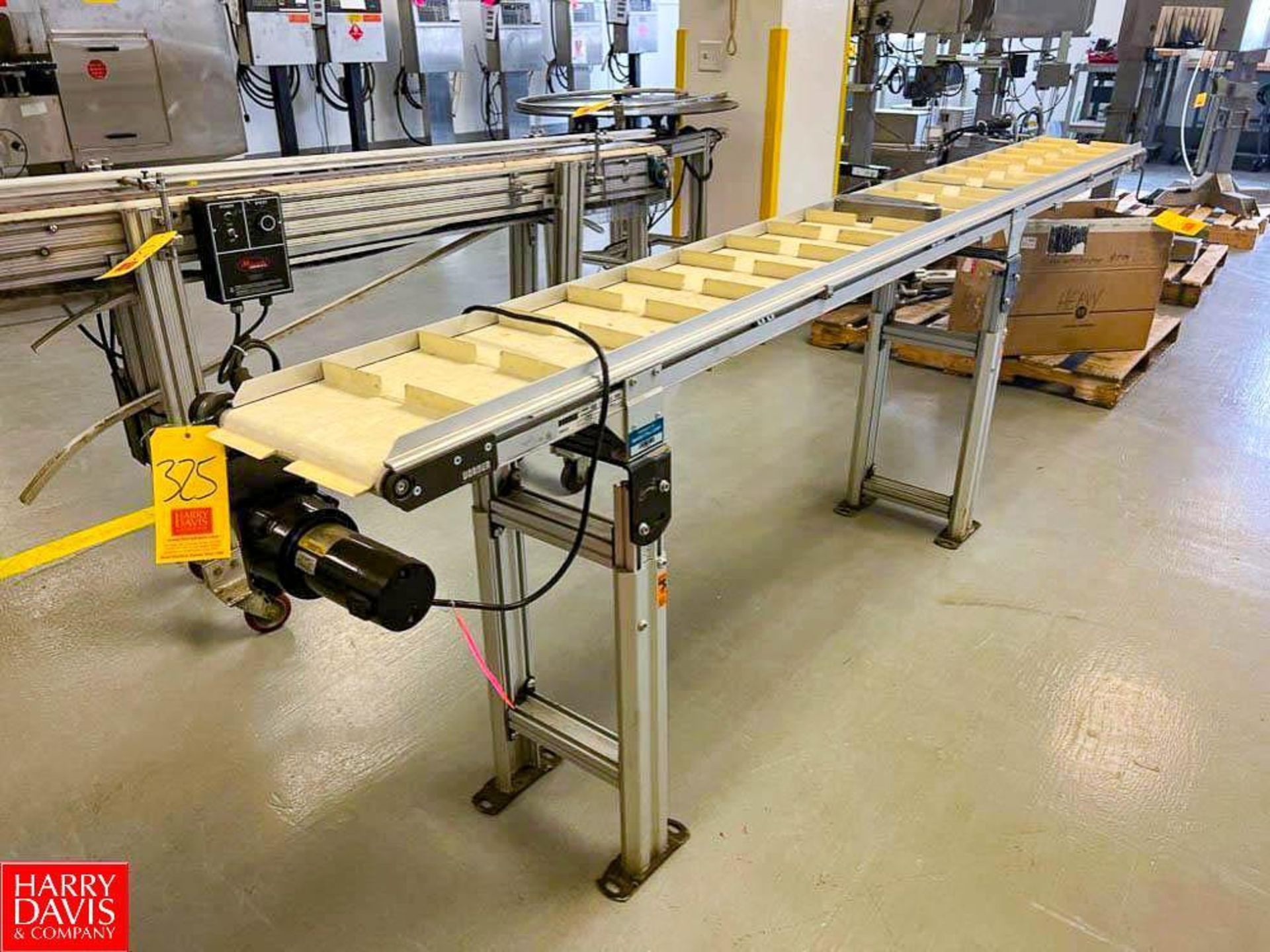 Dorner 2200 Series Paddle Belt Conveyor with Drive, Dimensions = 10' x 11" - Rigging Fee: $300