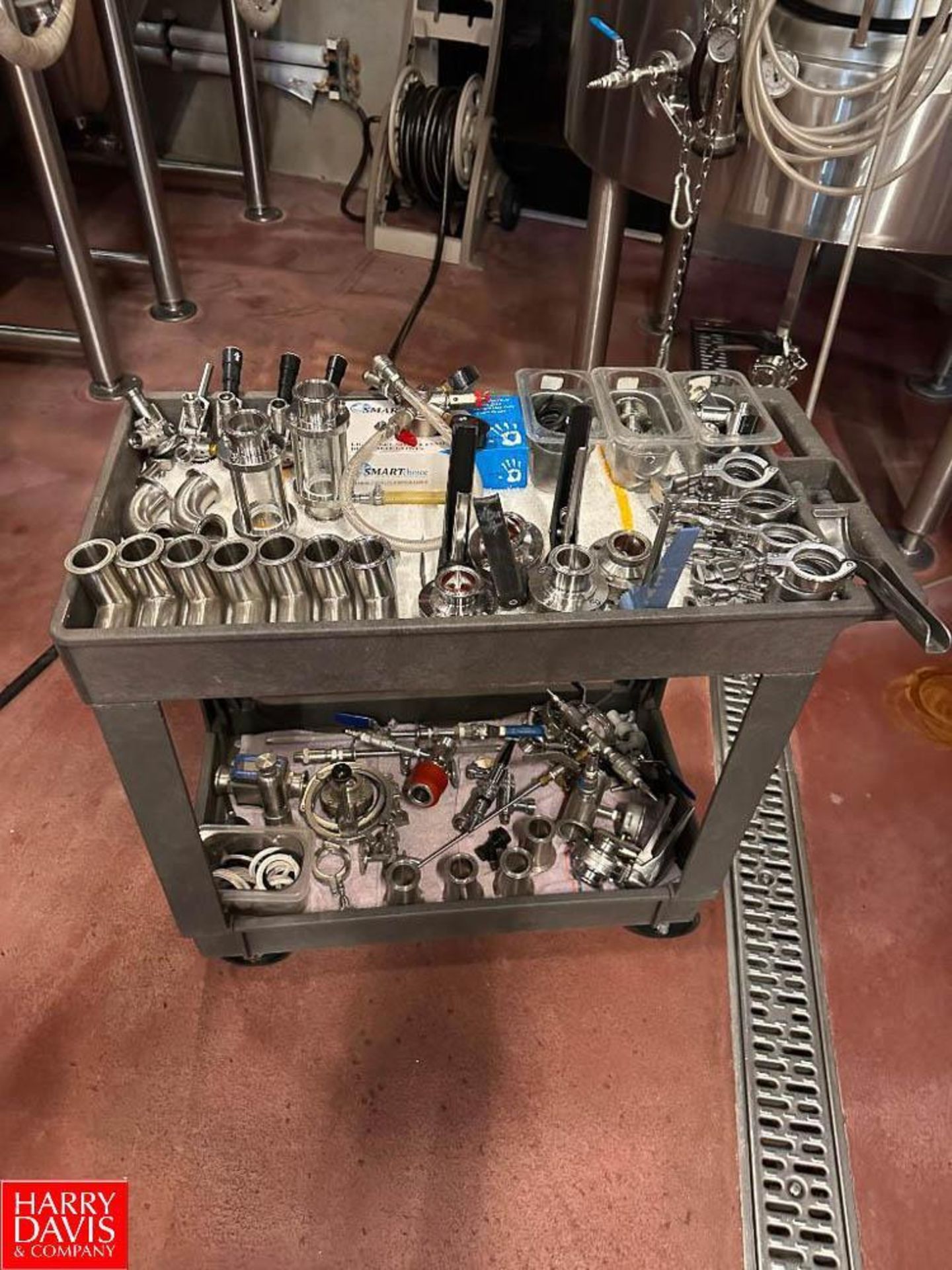 Rubbermaid Cart with Fittings, Filters, Clamps, Flow Meter and Valves - Rigging Fee: $200