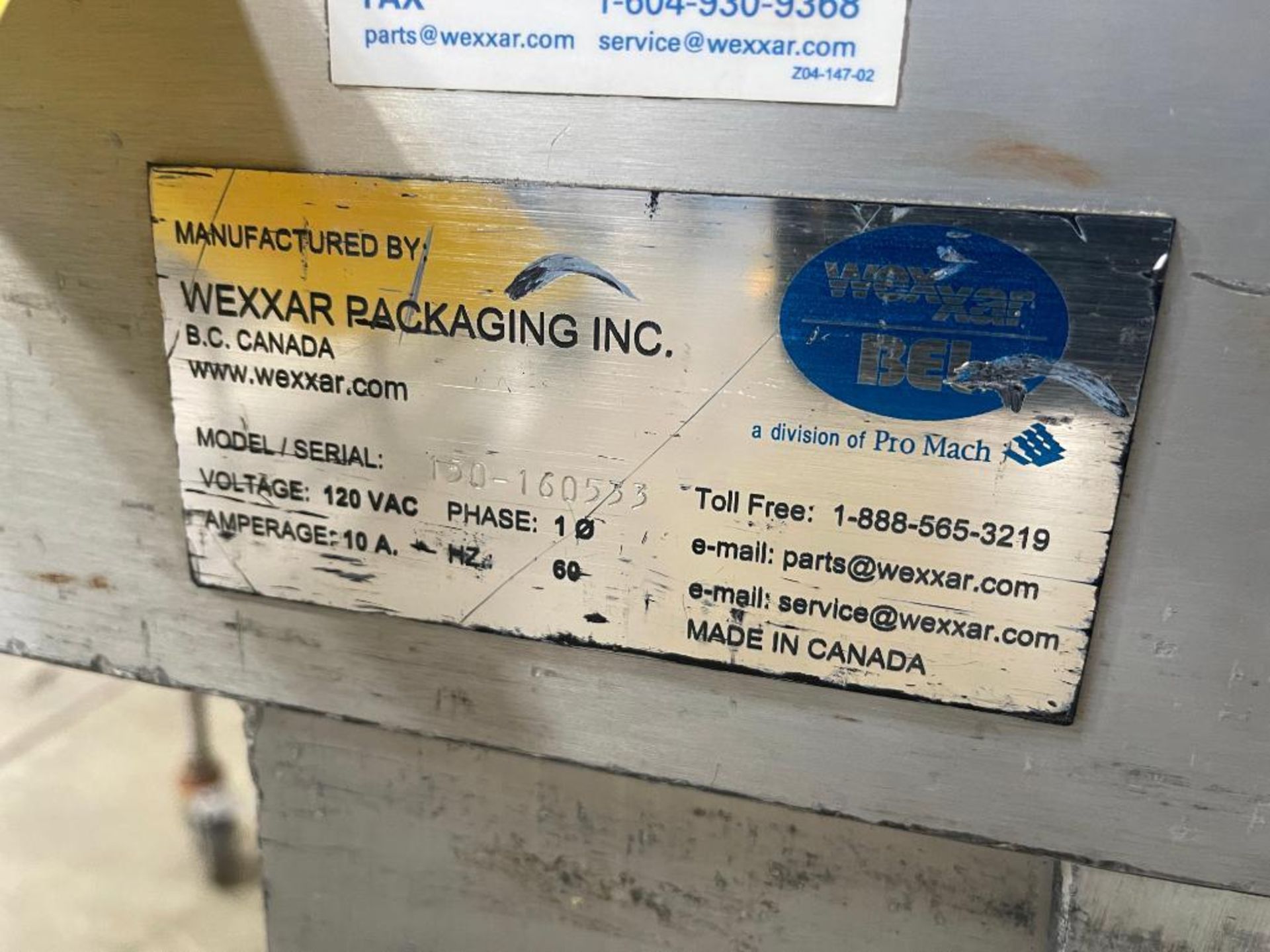 Wexxar Bel Top and Bottom Case Sealer, Model: 150, S/N: 160533 (Location: Denver, CO) - Image 3 of 4