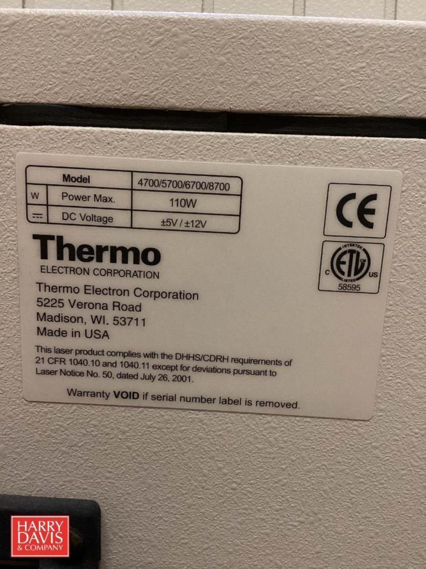 Thermo Scientific Nicolet 4700/5700/6700/8700 FT-IR Spectrometer - Image 3 of 3