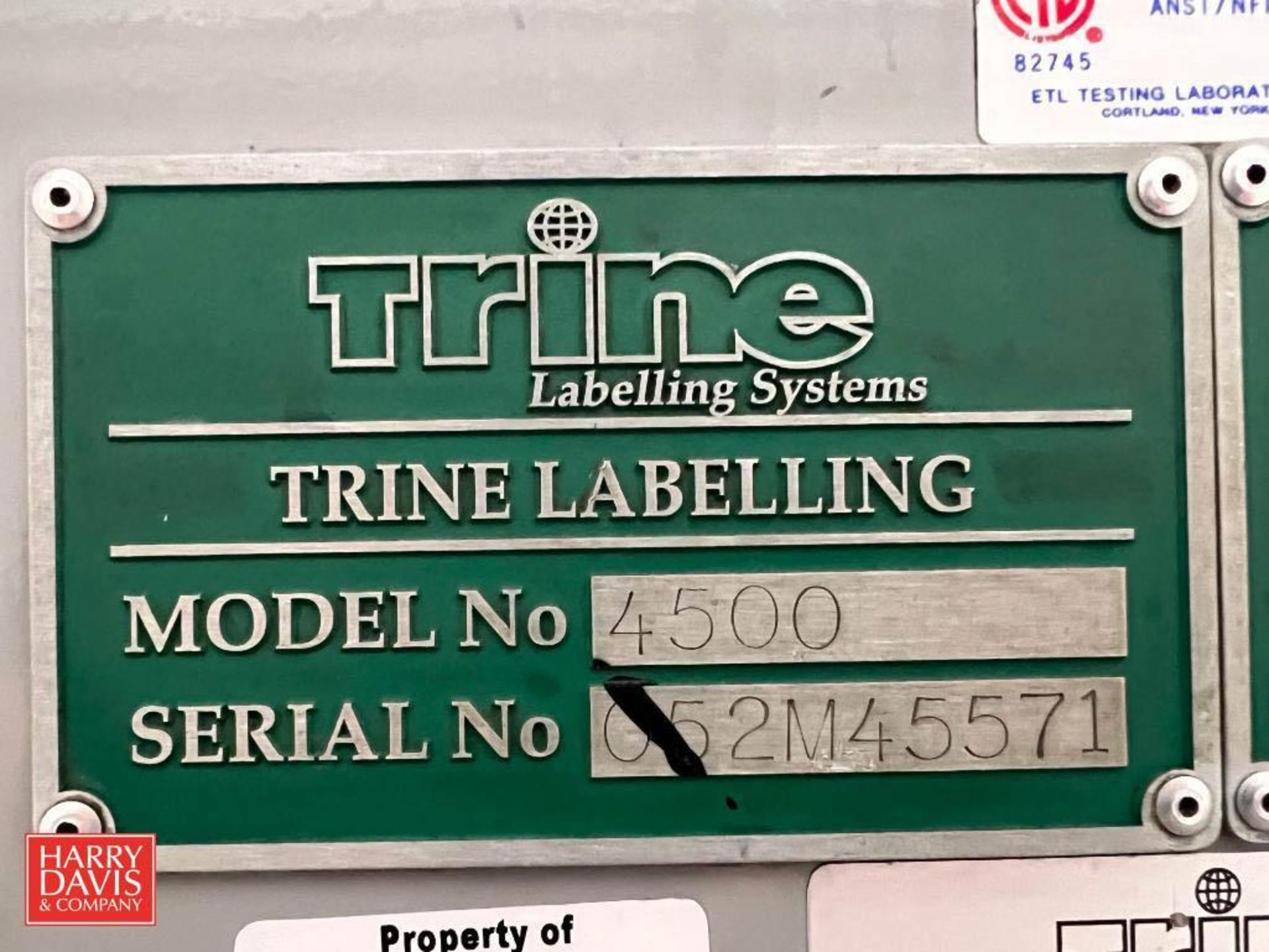 Trine Labeling Systems Labeler, Model: 4500, S/N: 052M45571 with Parker Touch Screen HMI Mitsubishi - Image 5 of 6