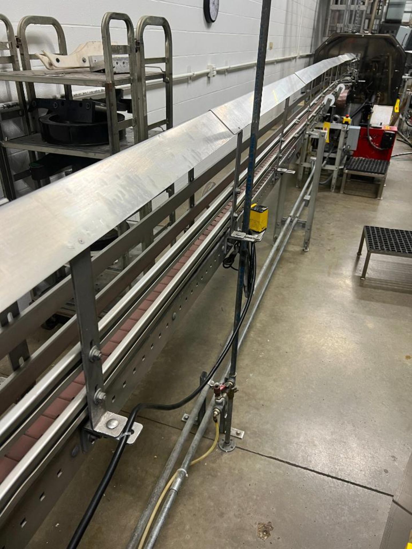 S/S Framed Power Conveyor with S/S Hood, Dimensions = 20' x 3.5" - Rigging Fee: $600