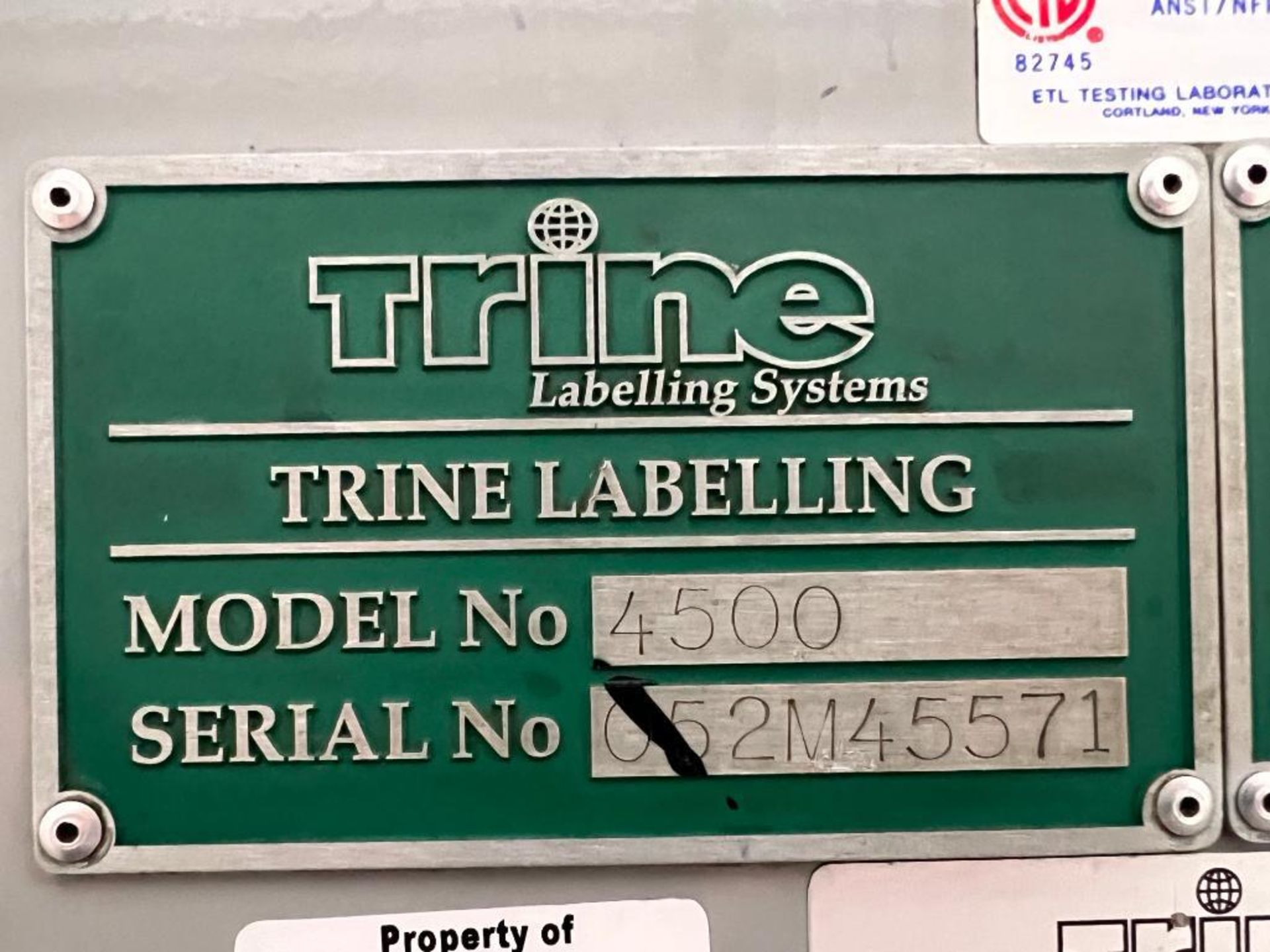 Trine Labeling Systems Labeler, Model: 4500, S/N: 052M45571 with Parker Touch Screen HMI Mitsubishi - Image 6 of 6