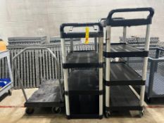 (3) Assorted Carts, (1) without Casters - Rigging Fee: $100