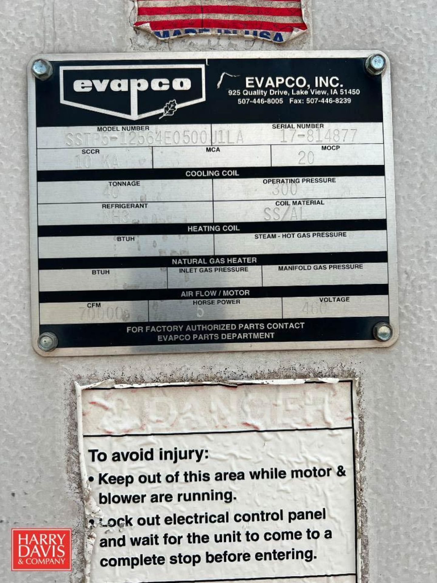 EVAPCO Penthouse Evaporator, Model: SSTP5-12564E0500J1LA, S/N: 17-814677 - Rigging Fee: $7,000 - Image 3 of 4