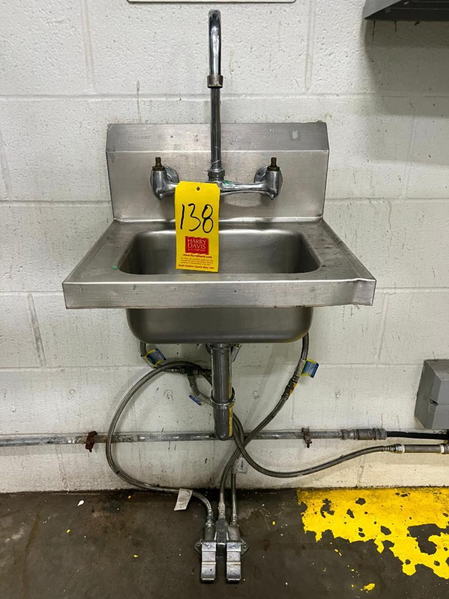 S/S Hand Sink with Foot Controls - Rigging Fee: $100 - Image 2 of 2