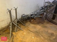 Assorted S/S, Including: Piping, Foreman's Stands, Suction/Discharge Hose Stands, Stair Frame, Table