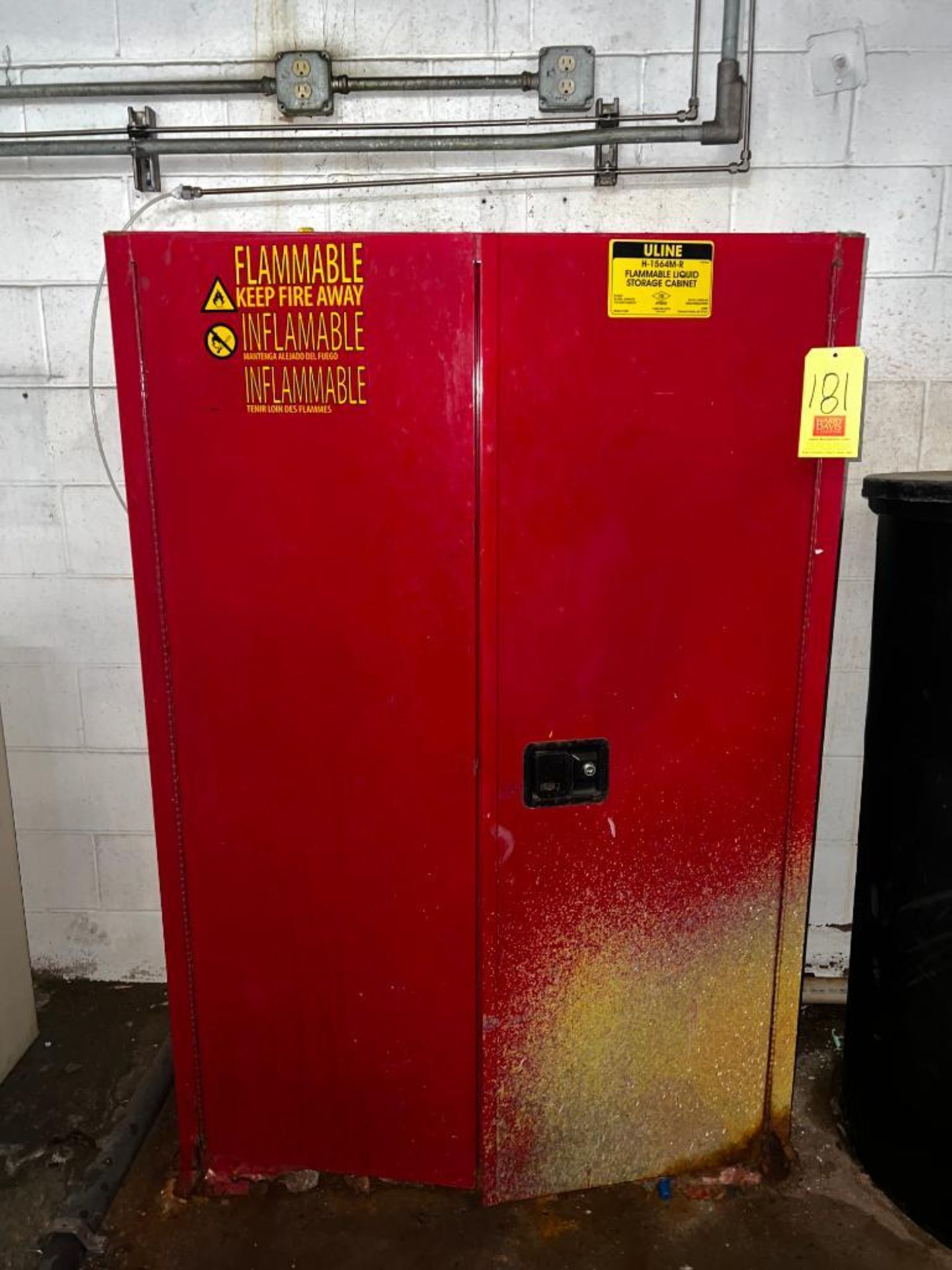 Uline Flammable Liquid Storage Cabinet - Rigging Fee: $600
