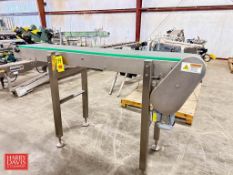 S/S Frame Product Conveyor with Drive, Dimensions = 85" Length x 14.5" Width - Rigging Fee: $75
