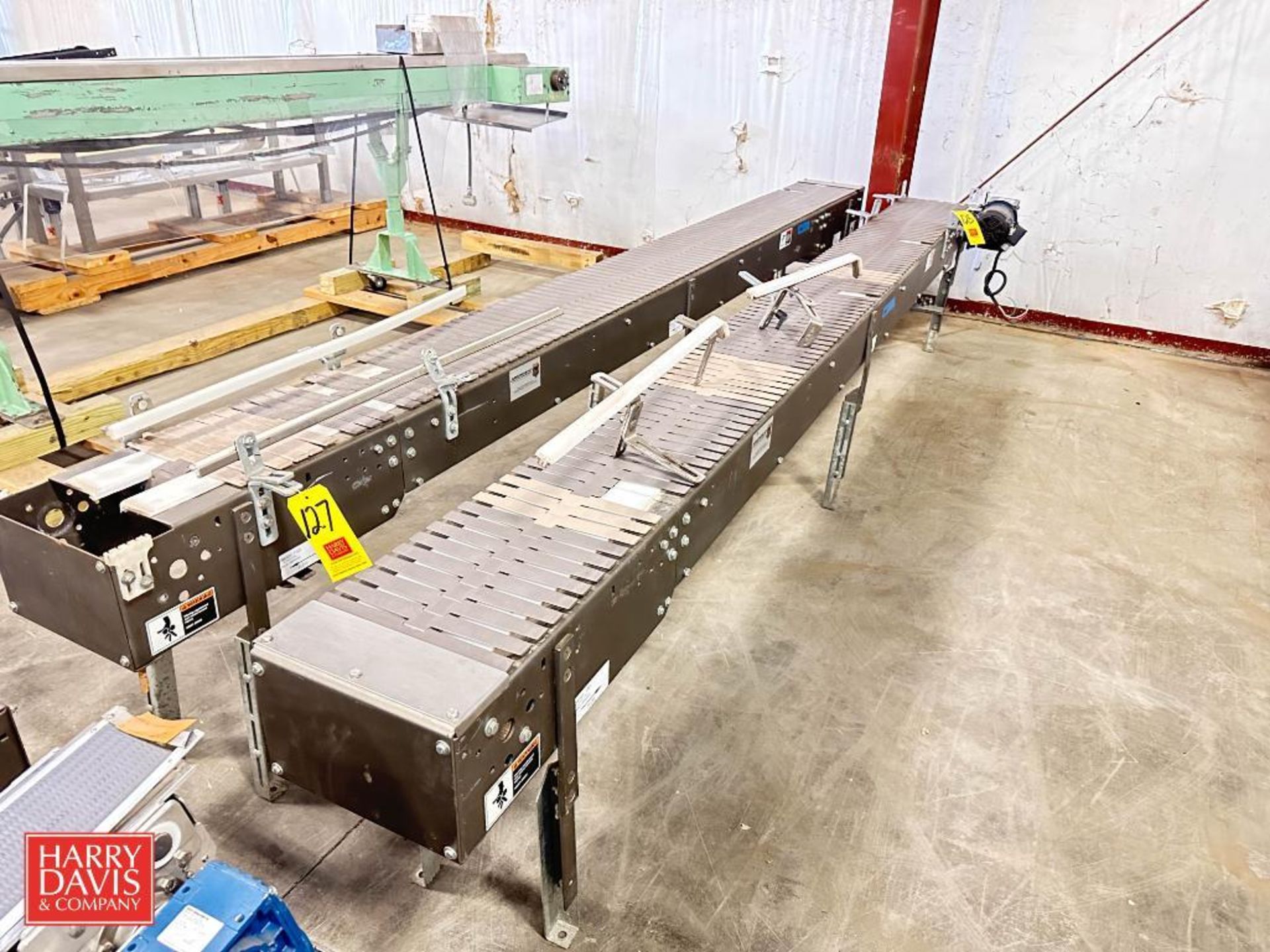 Arrowhead Conveyor Section with Plastic Table-Top Chain and Drive, Dimensions = 156" Length x 12"