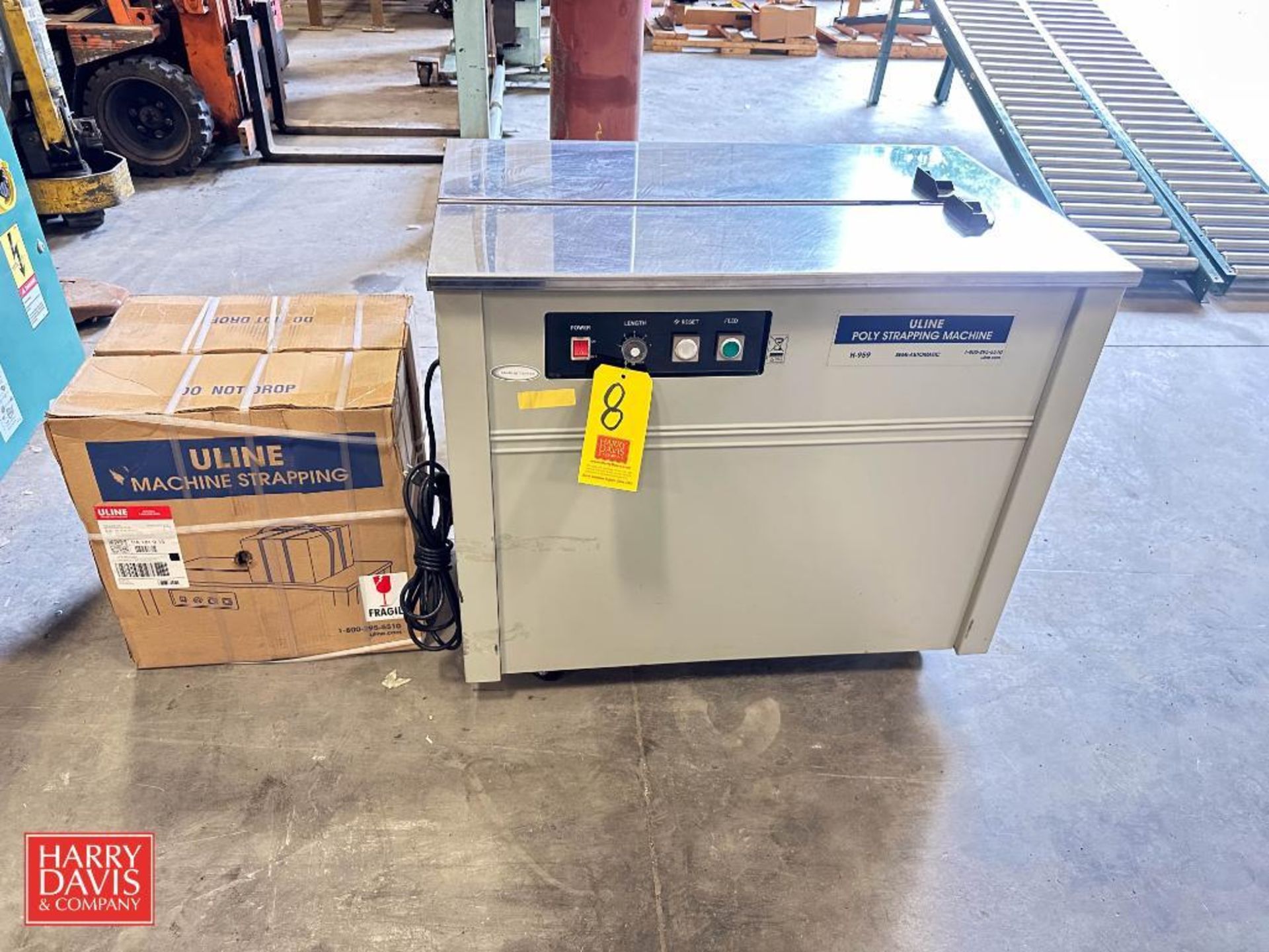 ULINE Poly Strapping Machine, Model: H-959 with (2) Cartons Shaping - Rigging Fee: $100
