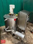 45 Gallon Jacketed S/S Chocolate Tank with Vertical Agitation, Centrifugal Pump and Allen-Bradley