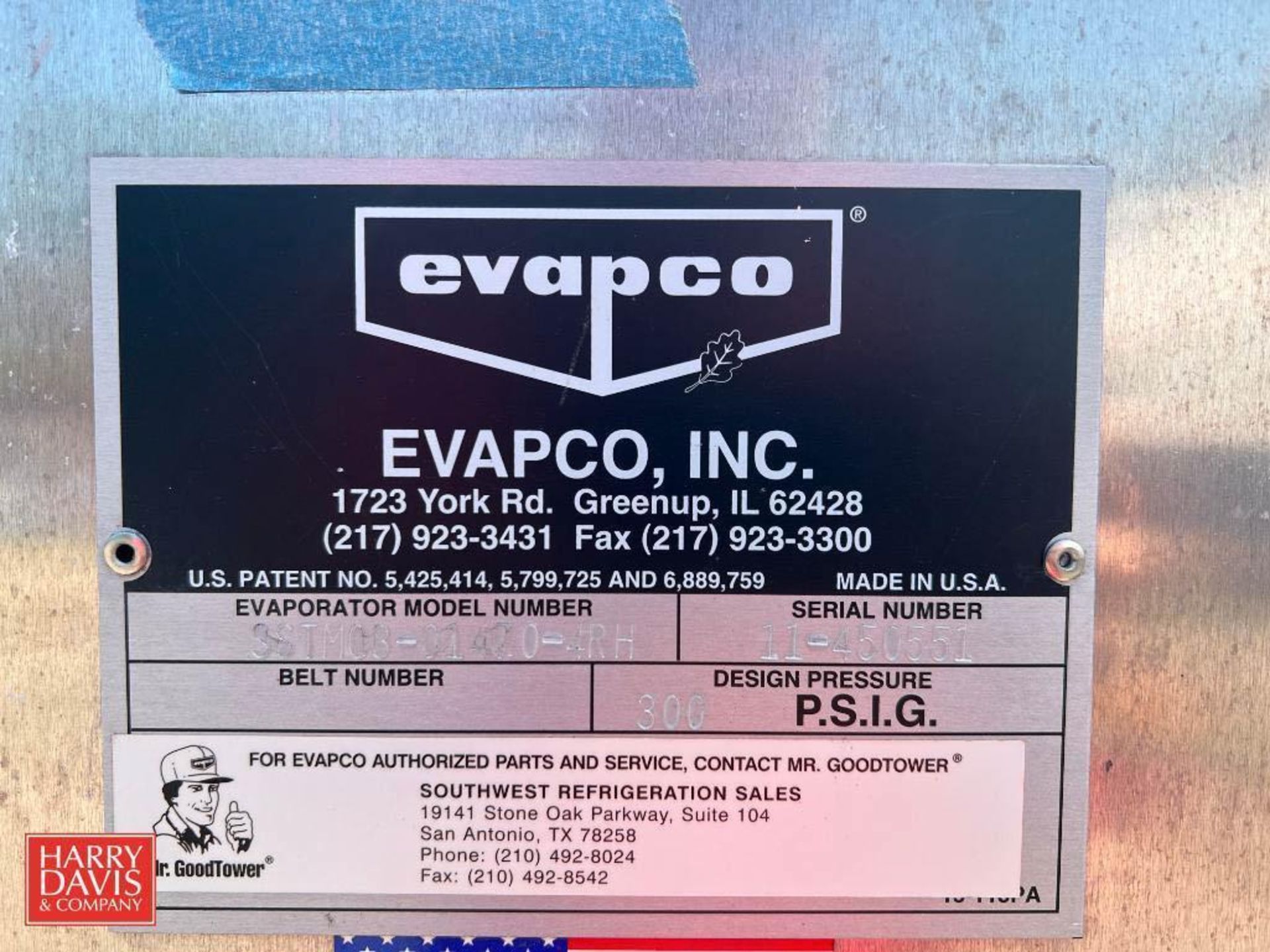 EVAPCO 3-Fan Evaporator, Model: SSTMC3-01470-4RH, S/N: 11-450551 - Rigging Fee: $225 - Bild 2 aus 2