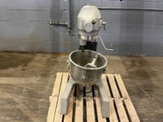 Hobart 5 Gallon S/S Mixer, Model: A200F, S/N: 11-138-424 with .5 HP 1,725 RPM Motor, Mounted on