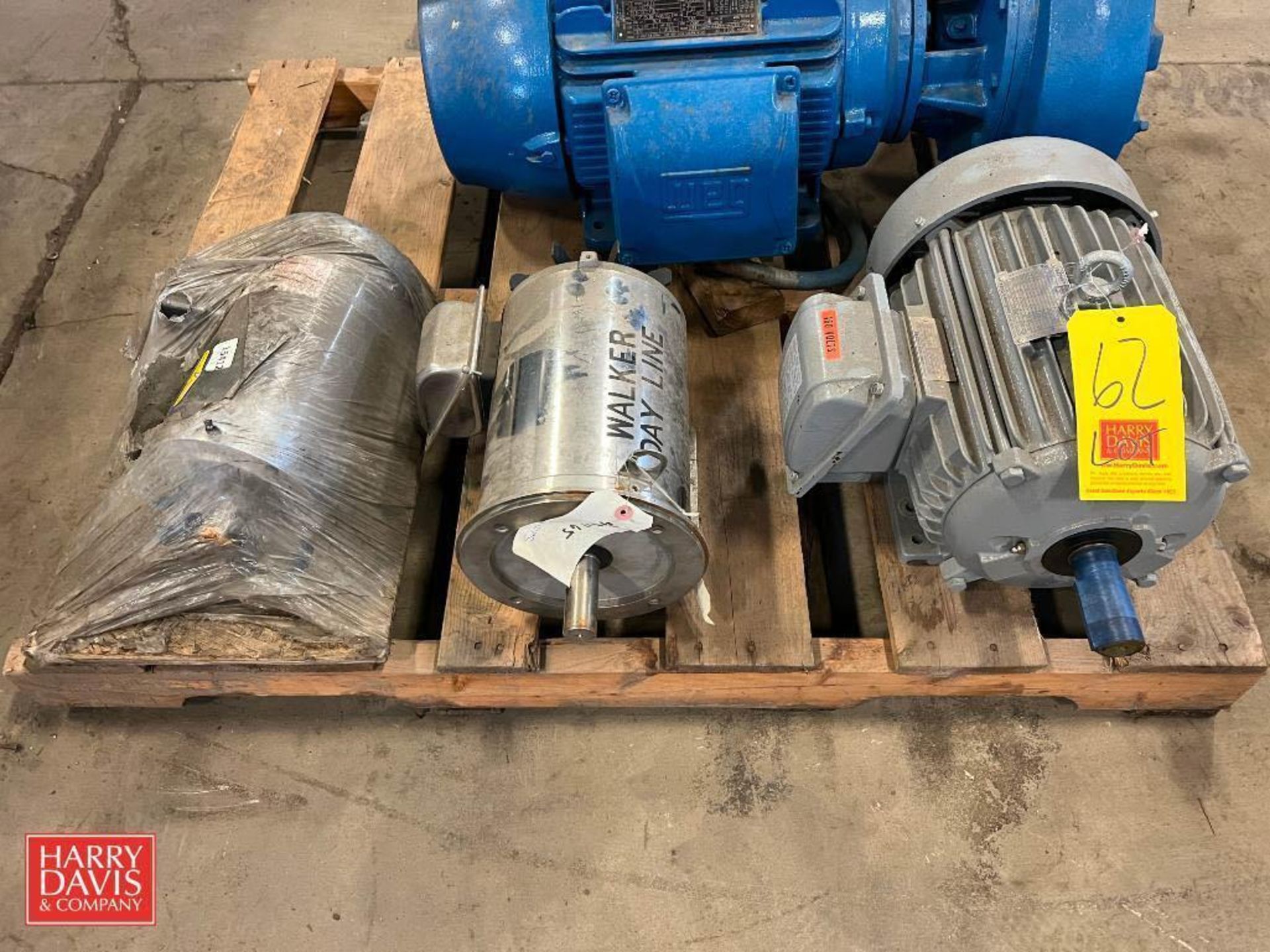 TECO/Westinghouse 10 HP 1,755 RPM, Sterling Electric S/S Clad 5 HP 1,760 RPM Motor and Baldor 1.5 HP