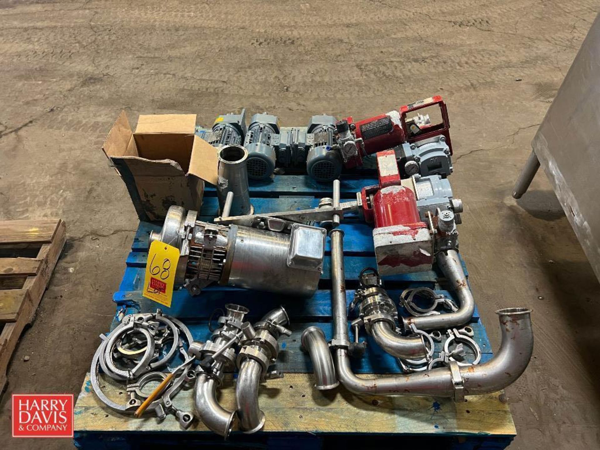 Tri-Clover Centrifugal Pump with S/S Clad Motor, (3) Nord Drives, (2) Baker Hughes Valves, Assorted