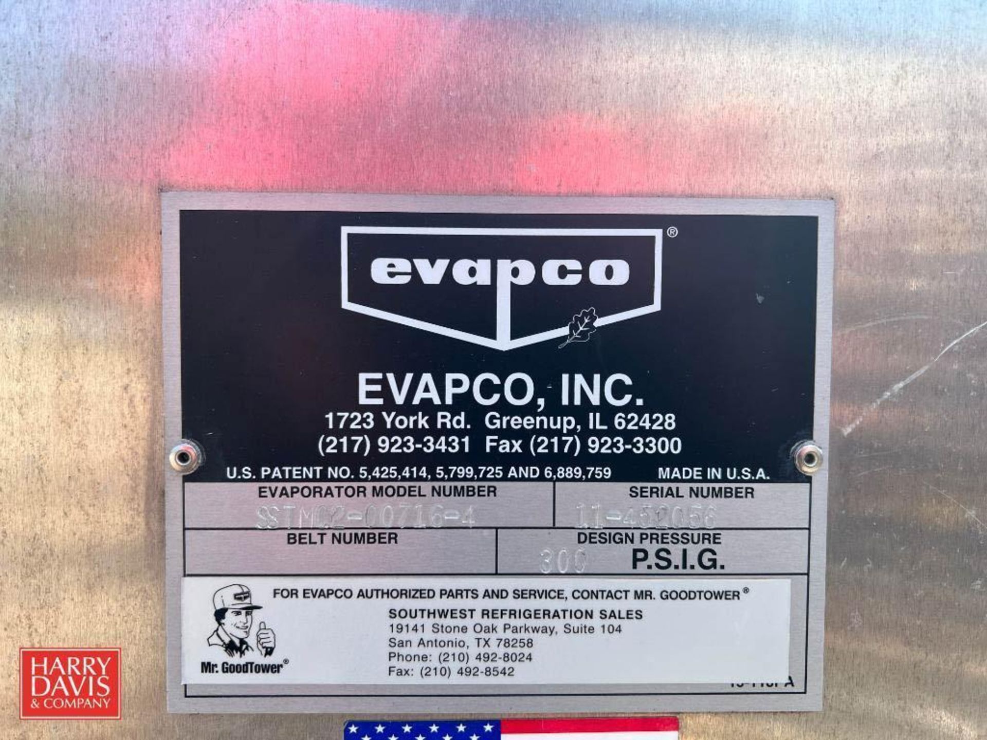 EVAPCO 2-Fan Evaporator, Model: SSTMC2-00716-4, S/N: 11-452056 - Rigging Fee: $225 - Image 2 of 2