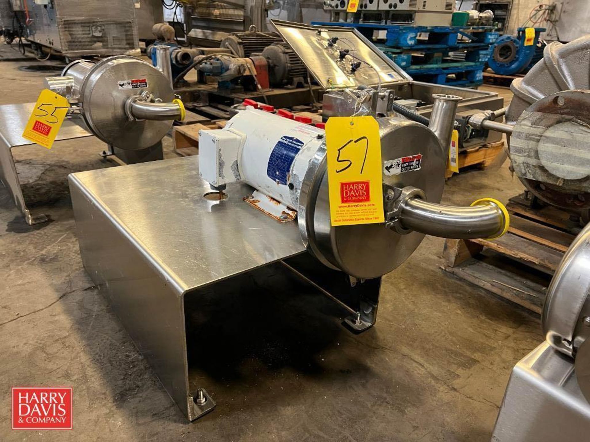 Waukesha Cherry-Burrell Centrifugal Pump with Baldor S/S Clad 2 HP 1,750 RPM Motor, Mounted on S/S