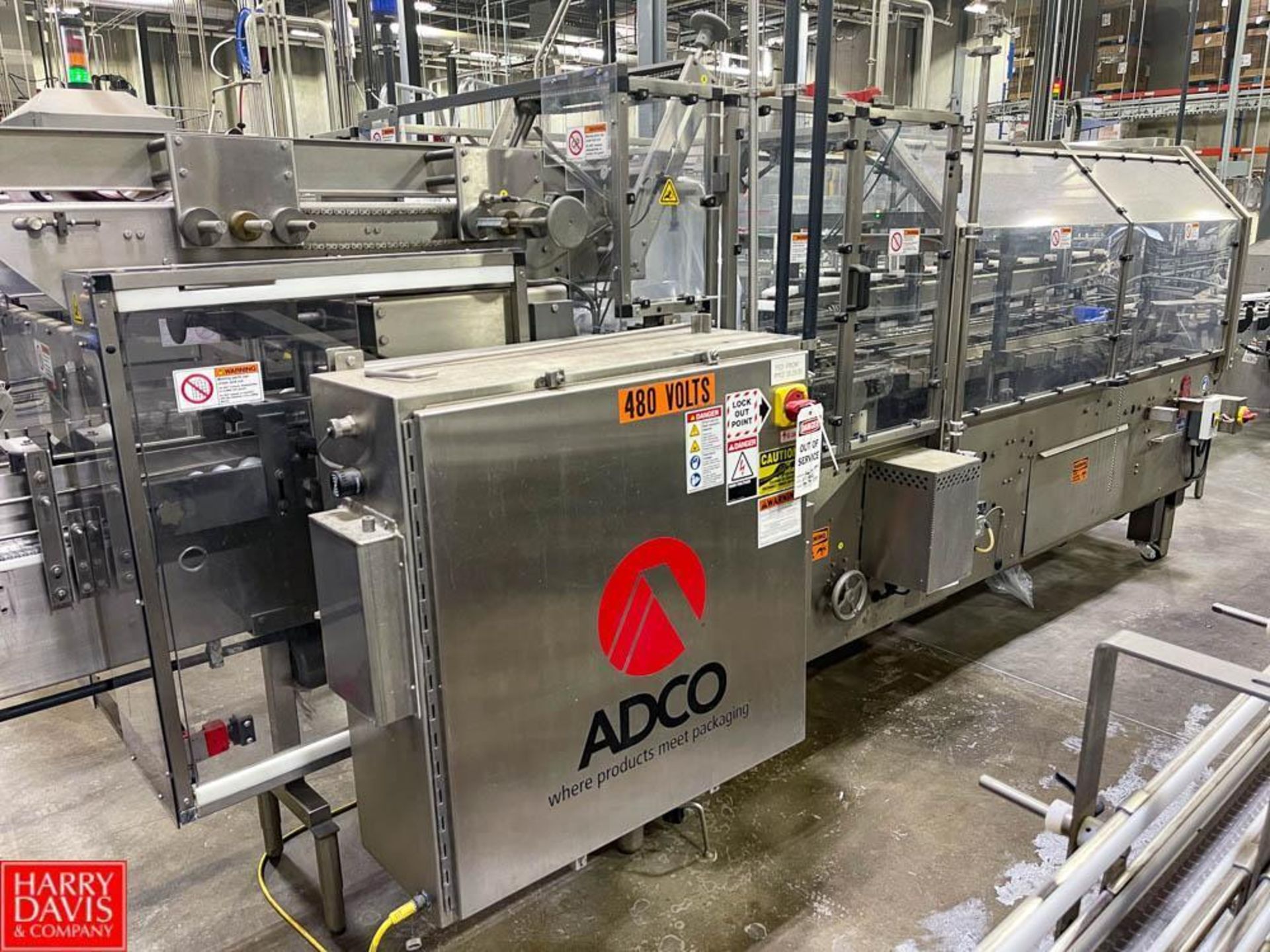 ADCO Horizontal End Load Cartoner, Model: 9WA-100 SS, S/N: 4550 with ADCO Laning Conveyor and - Image 5 of 6