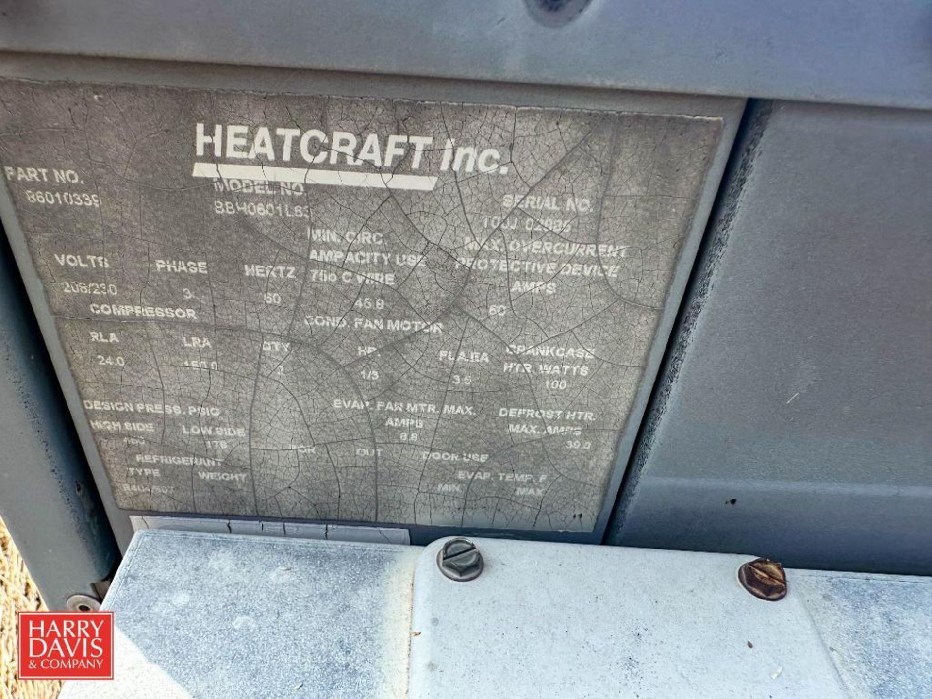 Heatcraft Freon Compressor, Model: BBH0601L63 - Rigging Fee: $100 - Image 7 of 8