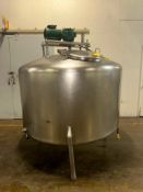 500 Gallon S/S Tank with Vertical Agitation - Rigging Fee: Contact HDC