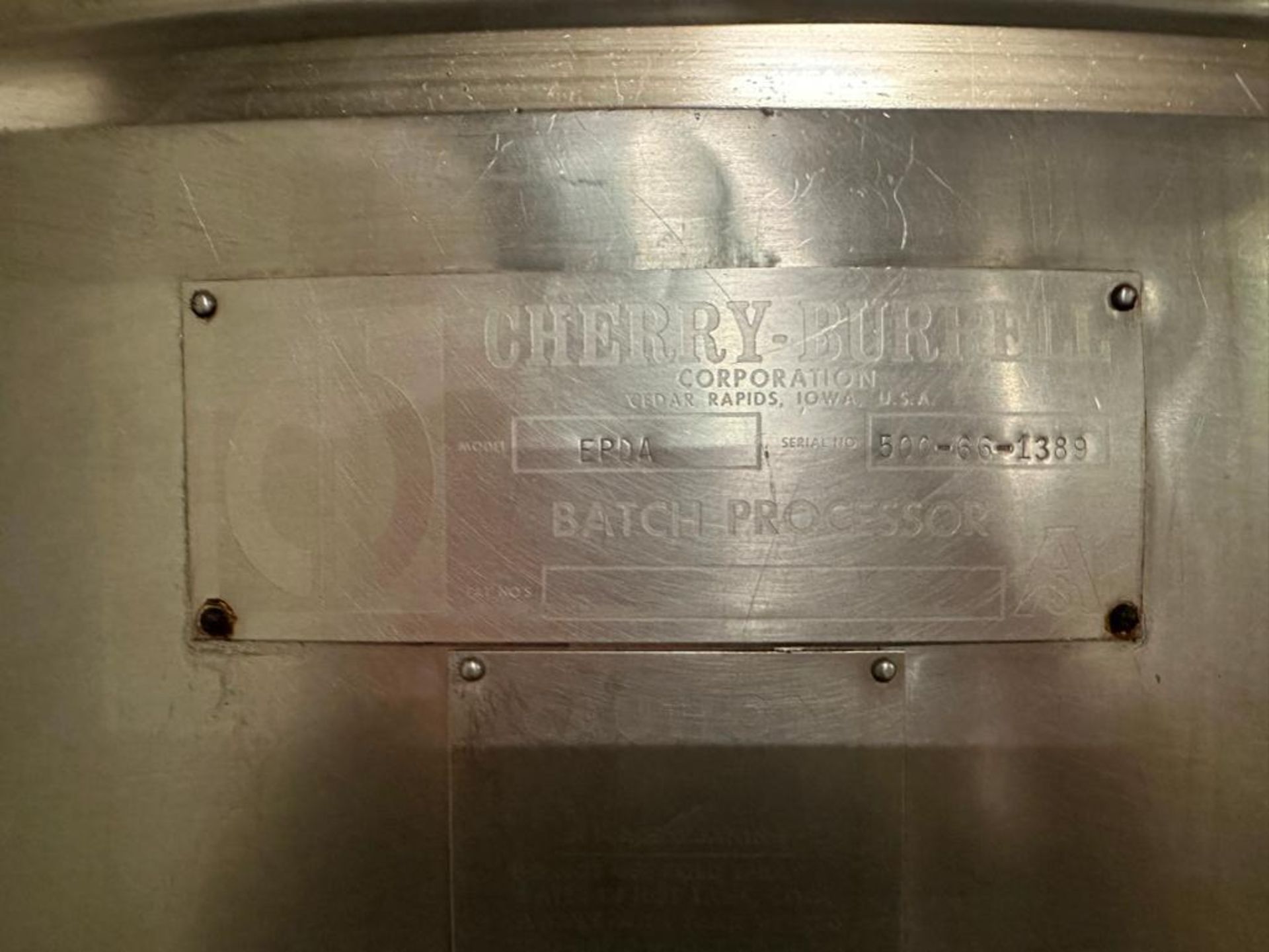 Cherry-Burrell 500 Gallon Jacketed S/S Processor, Model: EPDA, S/N: 500-66-1389 with Vertical - Image 4 of 4