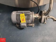 Fristam Centrifugal Pump, Model: FPX1732-165 with Leeson 10 HP 3,510 RPM Motor - Rigging Fee: $100