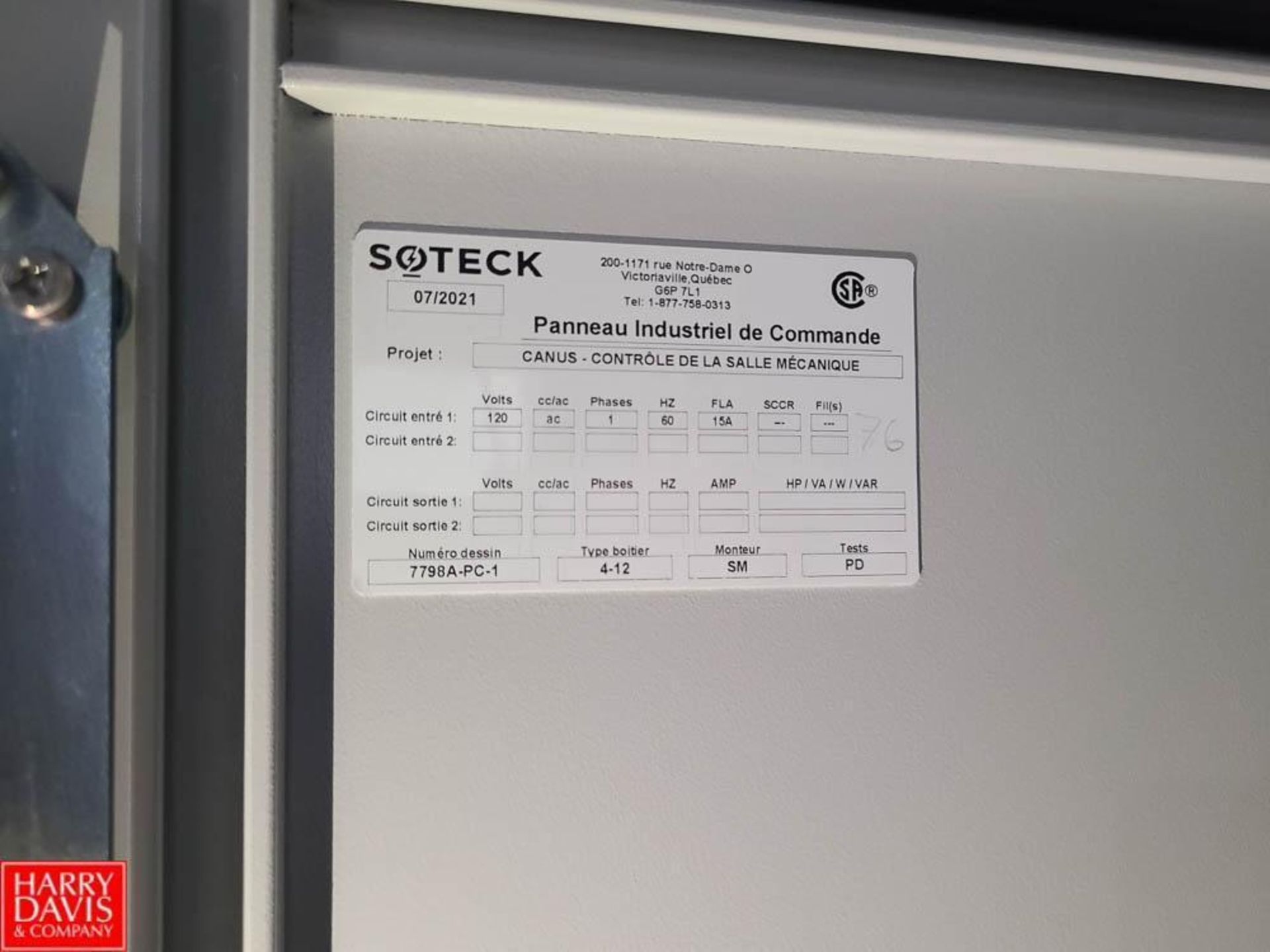 2021 Soteck (2) PLC Control Panels with Controls - Rigging Fee: $200 - Image 4 of 5