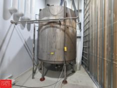 Jacketed S/S Mixing Tank with Vertical Agitator and Baffle Spray Balls - Rigging Fee: $1,500