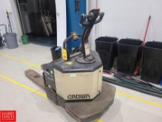 Crown Ride-On 6,000 LB (2,720 Kg) Capacity Pallet Truck, Model: PE3540-60 with 24V Battery