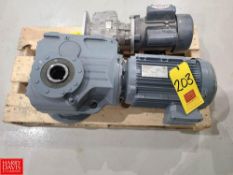 (2) Motors/Gearboxes: (1) 3.7 Kw/20.25 and (1) 1/3 HP/39.38 - Rigging Fee: $50