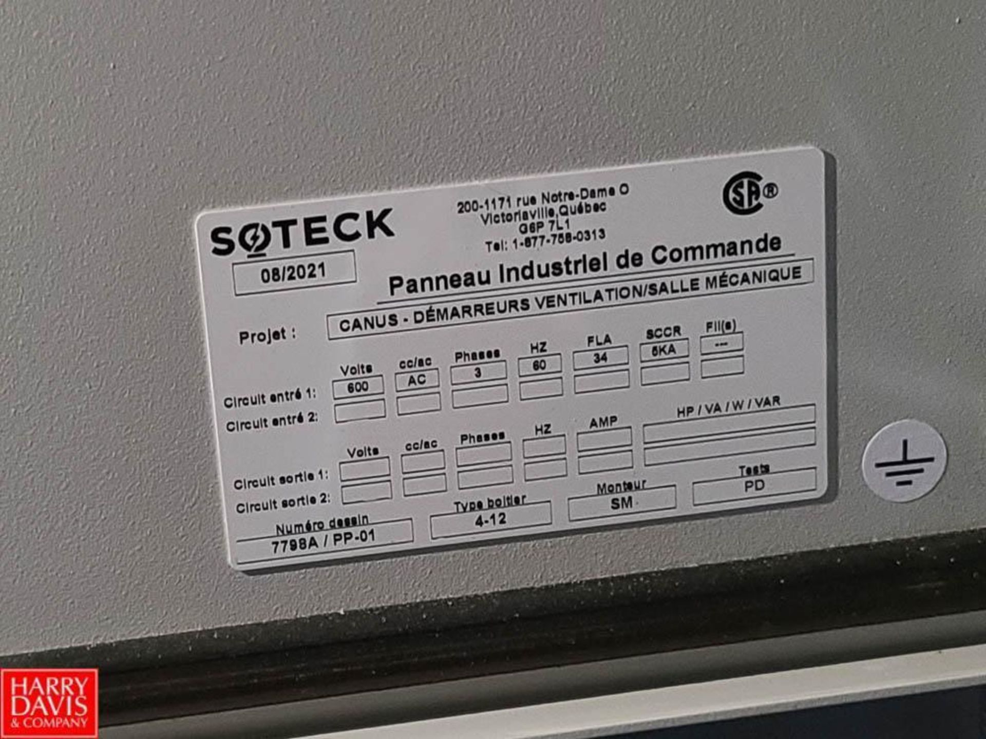2021 Soteck Control Panel with Relays and Fuses - Rigging Fee: $125 - Image 3 of 3