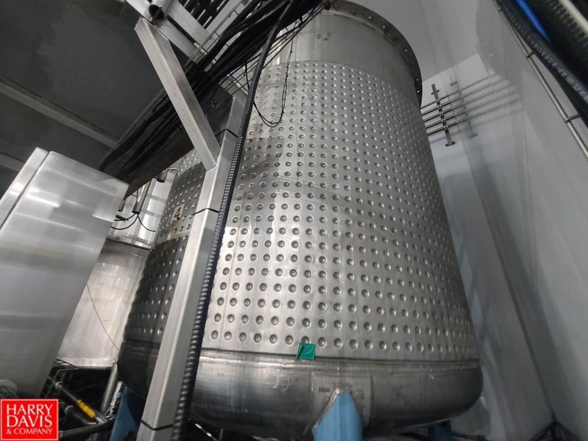 3,000 Gallon (11,350 Liter) Cone-Bottom Jacketed S/S Dimple Mixing Tank with Mix Agitator - Image 2 of 4