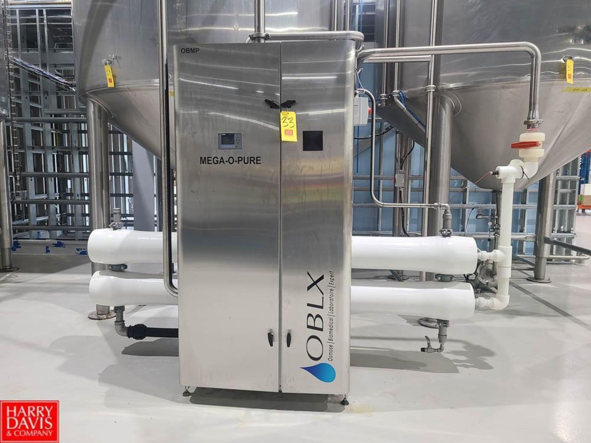 2021 OBLX 2-Tube Reverse Osmosis System, 60 LPM Model: MEGA-O-PURE with Pentair, Tubes, Pump,Siemens