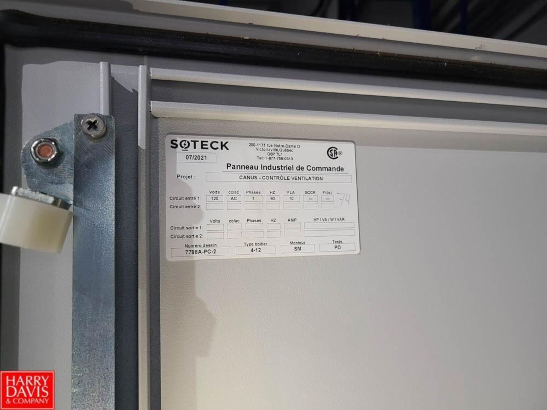 2021 Soteck (2) PLC Control Panels with Controls - Rigging Fee: $200 - Image 5 of 5