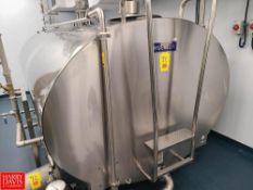 2018 Mueller 2,500 Gallon (7,890 Liter) Jacketed S/S Milk Cooler Tank, Model: OH2000, S/N: 182680