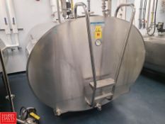 Mueller 1,500 Gallon (5,179 Liter) Jacketed S/S Tank, Model: Hiperform with Mix Agitator and CIP